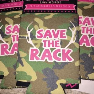 Save the rack breast cancer awareness coozies